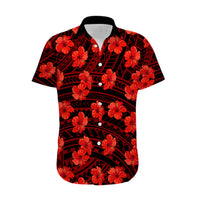 Polynesian Pride Hawaii Style With Hibiscus Hawaiian Shirt Red - Wonder Print Shop