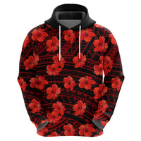Polynesian Pride Hawaii Style With Hibiscus Hoodie Red - Wonder Print Shop