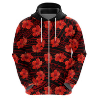 Polynesian Pride Hawaii Style With Hibiscus Hoodie Red - Wonder Print Shop