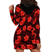 Polynesian Pride Hawaii Style With Hibiscus Hoodie Dress Red - Wonder Print Shop