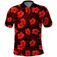Polynesian Pride Hawaii Style With Hibiscus Polo Shirt Red - Wonder Print Shop