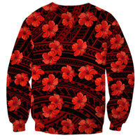 Polynesian Pride Hawaii Style With Hibiscus Sweatshirt Red - Wonder Print Shop