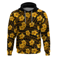 Polynesian Pride Hawaii Style With Hibiscus Hoodie Yellow - Wonder Print Shop
