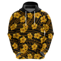 Polynesian Pride Hawaii Style With Hibiscus Hoodie Yellow - Wonder Print Shop
