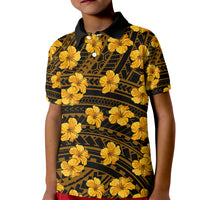 Polynesian Pride Hawaii Style With Hibiscus Polo Shirt for Kid Yellow - Wonder Print Shop