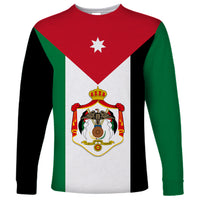 Personalised Hashemite Kingdom of Jordan Long Sleeve Shirt Jordan Flag Style - Wonder Print Shop
