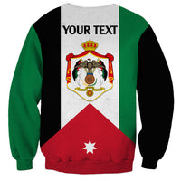 Personalised Hashemite Kingdom of Jordan Sweatshirt Jordan Flag Style - Wonder Print Shop