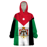 Personalised Hashemite Kingdom of Jordan Wearable Blanket Hoodie Jordan Flag Style - Wonder Print Shop