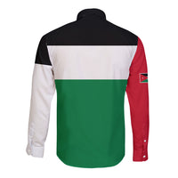 Personalised Jordan Long Sleeve Button Shirt Jordan Independence Anniversary Simple Flag Style - Wonder Print Shop