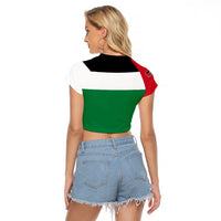 Personalised Jordan Raglan Cropped T Shirt Jordan Independence Anniversary Simple Flag Style - Wonder Print Shop