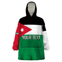 Personalised Jordan Wearable Blanket Hoodie Jordan Independence Anniversary Simple Flag Style - Wonder Print Shop