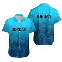 Jordan Hawaiian Shirt Al-Khazneh in Jordan Blue Gradient - Wonder Print Shop