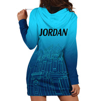 Jordan Hoodie Dress Al-Khazneh in Jordan Blue Gradient - Wonder Print Shop