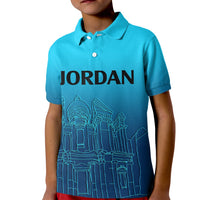 Jordan Polo Shirt for Kid Al Khazneh in Jordan Blue Gradient - Wonder Print Shop