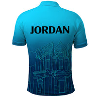 Jordan Polo Shirt Al Khazneh in Jordan Blue Gradient - Wonder Print Shop