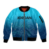 Jordan Sleeve Zip Bomber Jacket Al-Khazneh in Jordan Blue Gradient - Wonder Print Shop