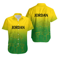 Jordan Hawaiian Shirt Al-Khazneh in Jordan Green Gradient - Wonder Print Shop