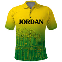 Jordan Polo Shirt Al Khazneh in Jordan Green Gradient - Wonder Print Shop