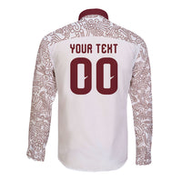 2026 World Football Host Country Mexico Custom Long Sleeve Button Shirt White Version