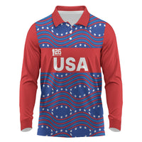2026 World Football Host Country United States Custom Long Sleeve Polo Shirt