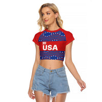 2026 World Football Host Country United States Custom Raglan Cropped T Shirt