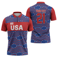 2026 World Football Host Country United States Custom Zipper Polo Shirt