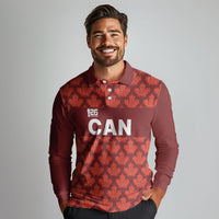 2026 World Football Host Country Canada Custom Long Sleeve Polo Shirt