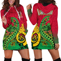 Vanuatu Islands Hoodie Dress Polynesian Tattoo and Sea Turtle - Wonder Print Shop