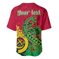 Personalised Vanuatu Islands Baseball Jersey Polynesian Tattoo and Sea Turtle LT9 - Wonder Print Shop