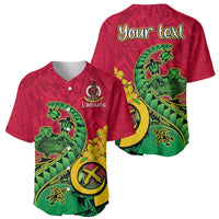 Personalised Vanuatu Islands Baseball Jersey Polynesian Tattoo and Sea Turtle LT9 - Wonder Print Shop