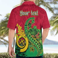 Personalised Vanuatu Islands Hawaiian Shirt Polynesian Tattoo and Sea Turtle - Wonder Print Shop