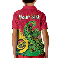 Personalised Vanuatu Islands Kid Polo Shirt Polynesian Tattoo and Sea Turtle - Wonder Print Shop