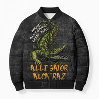Alligator Alcatraz Est 2025 Bomber Puffer Jacket Vintage Retro - Wonder Print Shop