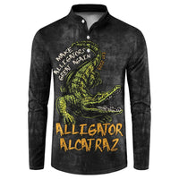 Alligator Alcatraz Est 2025 Button Sweatshirt Vintage Retro - Wonder Print Shop