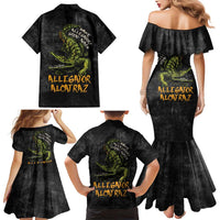 Alligator Alcatraz Est 2025 Family Matching Mermaid Dress and Hawaiian Shirt Vintage Retro - Wonder Print Shop