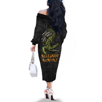 Alligator Alcatraz Est 2025 Family Matching Off The Shoulder Long Sleeve Dress and Hawaiian Shirt Vintage Retro - Wonder Print Shop