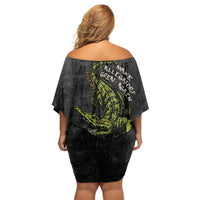 Alligator Alcatraz Est 2025 Family Matching Off Shoulder Short Dress and Hawaiian Shirt Vintage Retro - Wonder Print Shop