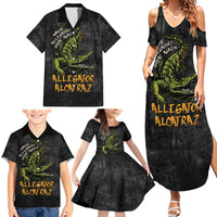 Alligator Alcatraz Est 2025 Family Matching Summer Maxi Dress and Hawaiian Shirt Vintage Retro - Wonder Print Shop