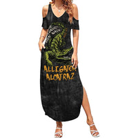 Alligator Alcatraz Est 2025 Family Matching Summer Maxi Dress and Hawaiian Shirt Vintage Retro - Wonder Print Shop