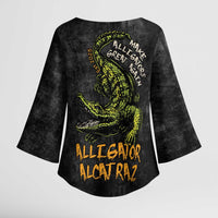 Alligator Alcatraz Est 2025 Kimono Sleeve Blouse Vintage Retro - Wonder Print Shop