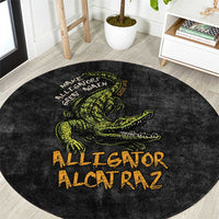 Alligator Alcatraz Est 2025 Round Carpet Vintage Retro - Wonder Print Shop
