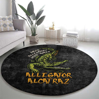 Alligator Alcatraz Est 2025 Round Carpet Vintage Retro - Wonder Print Shop