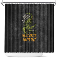 Alligator Alcatraz Est 2025 Shower Curtain Vintage Retro - Wonder Print Shop