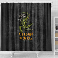 Alligator Alcatraz Est 2025 Shower Curtain Vintage Retro - Wonder Print Shop
