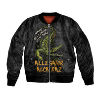 Alligator Alcatraz Est 2025 Sleeve Zip Bomber Jacket Vintage Retro - Wonder Print Shop