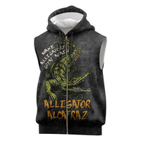 Alligator Alcatraz Est 2025 Sleeveless Zip Hoodie Vintage Retro - Wonder Print Shop