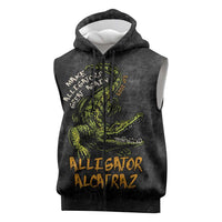Alligator Alcatraz Est 2025 Sleeveless Zip Hoodie Vintage Retro - Wonder Print Shop
