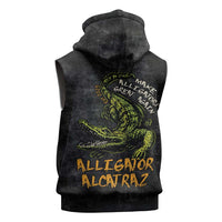 Alligator Alcatraz Est 2025 Sleeveless Zip Hoodie Vintage Retro - Wonder Print Shop