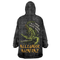 Alligator Alcatraz Est 2025 Wearable Blanket Hoodie Vintage Retro - Wonder Print Shop