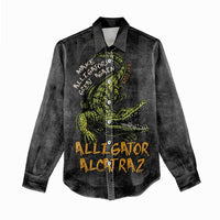 Alligator Alcatraz Est 2025 Women Casual Shirt Vintage Retro - Wonder Print Shop